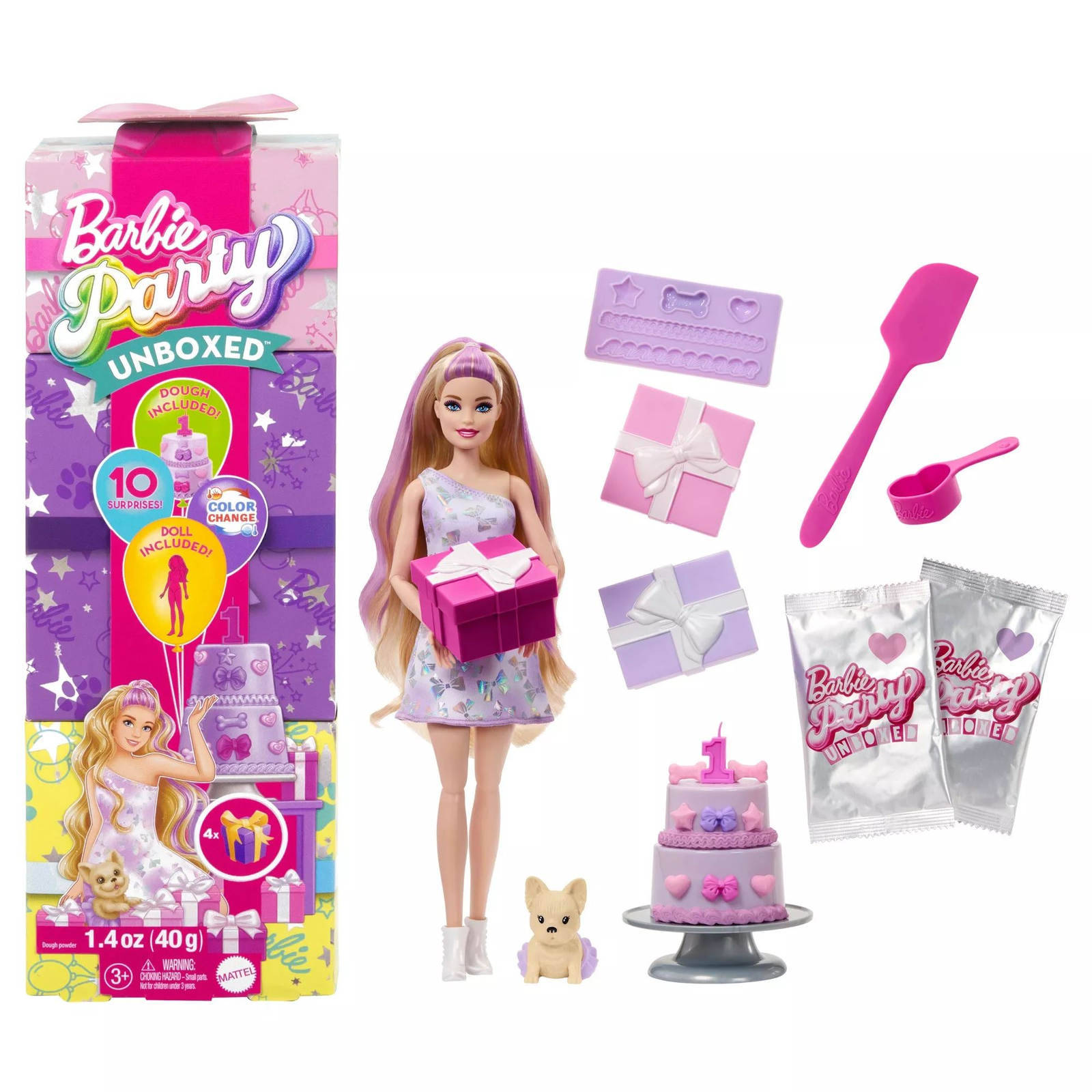 Mattel Barbie Party Reveal meglepetés szett - Francia bulldog (JFG70)
