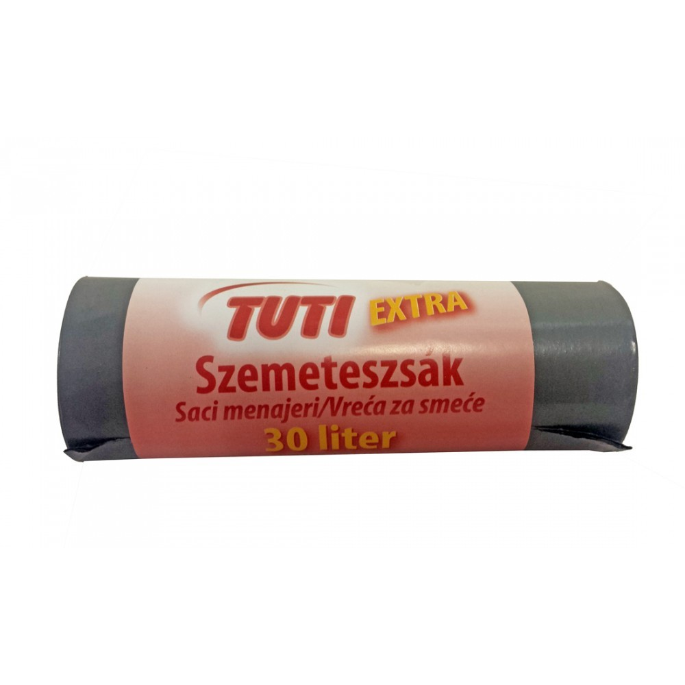 Tuti Extra szemeteszsák 30 l (20 db / tekercs) - Fekete (5999884707394)