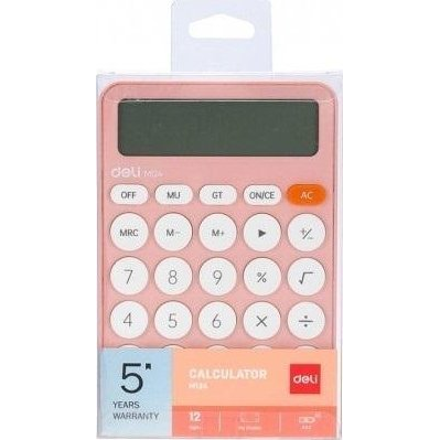 Számológép, Asztali, 12 Számjegy, Deli Fashion, Pasztellpink DEM124P (6975165338920)