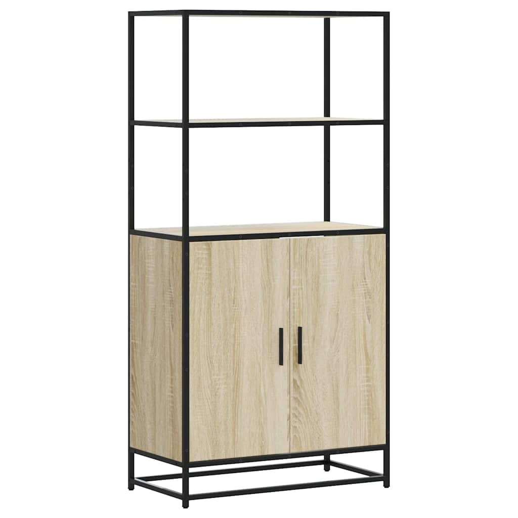 Highboard sonoma tölgy 68x35x139 cm gépelt fa és fém (849050)