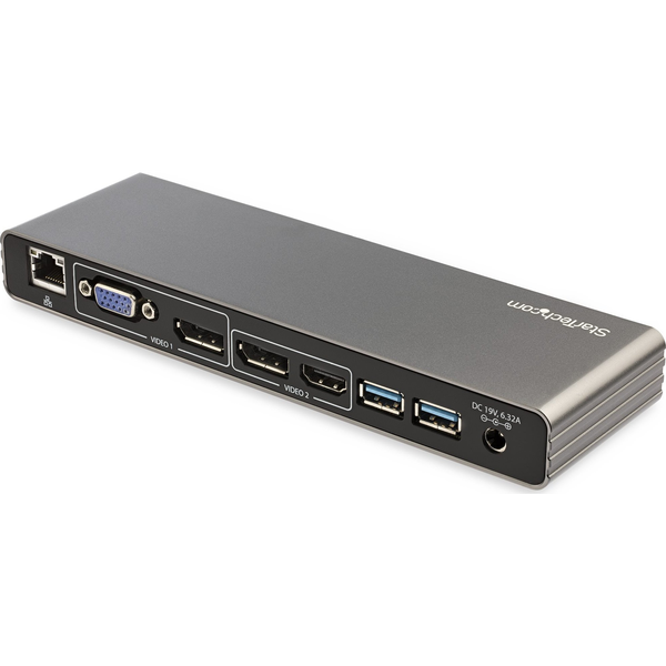 StarTech.com TB3DK2DHVUE laptop dock & poortreplicator Bedraad Grijs