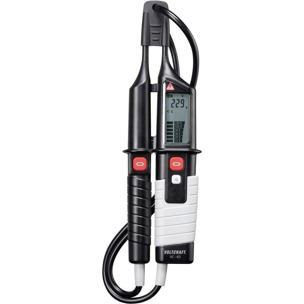 Kétpólusú feszültségvizsgáló, LED-es és háttérvilágításos LCD kijelzővel 12 - 690V AC/DC Voltcraft VC-63 (VC63)