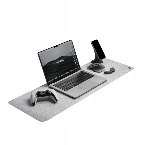 Deltahub Minimalistic Desk Pad, 30 x 90 cm, light gray