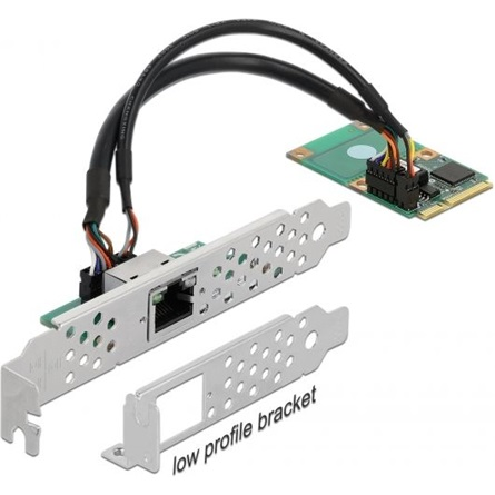 Delock Mini PCIe I/O PCIe Teljes Méretű 1xRJ45 Gigabit LAN
