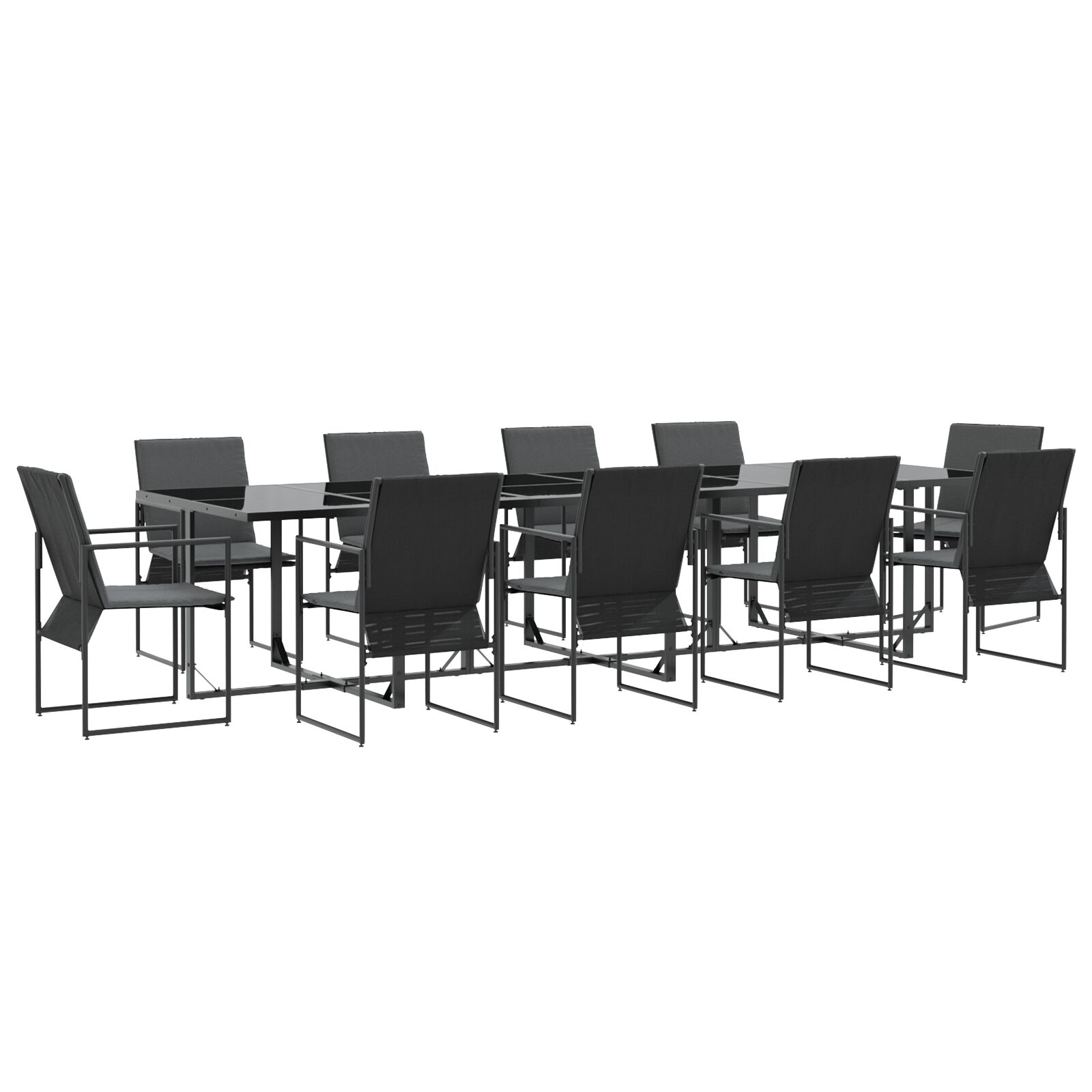 13 darabos kerti étkező szett párnákkal acélból és textilénből (3335869)