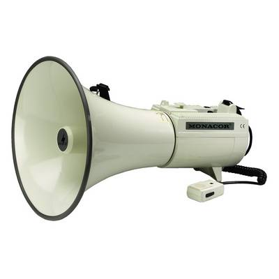 Megafon, kézi mikrofonnal, beépített hangokkal, Monacor TM-45 (TM-45)