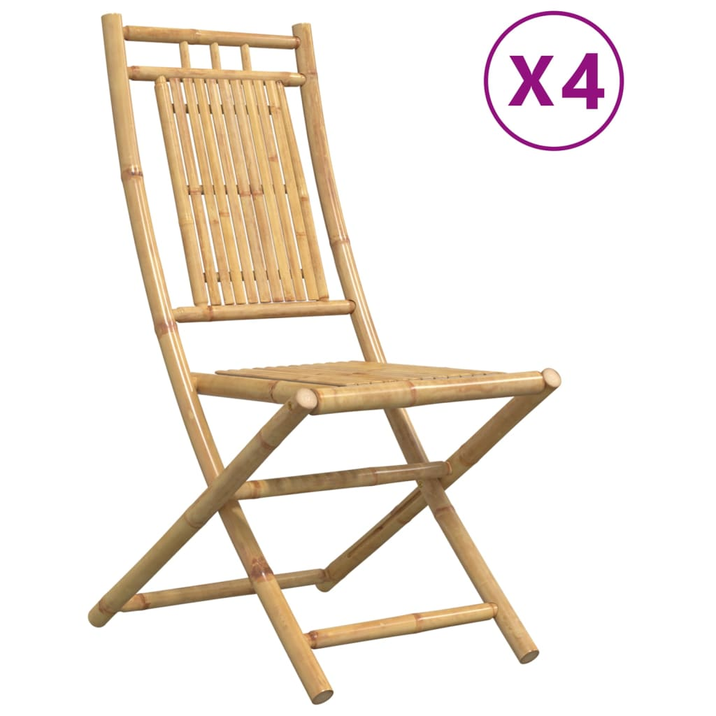 4 db összecsukható bambusz kerti szék 46 x 66 x 99 cm (3278511)