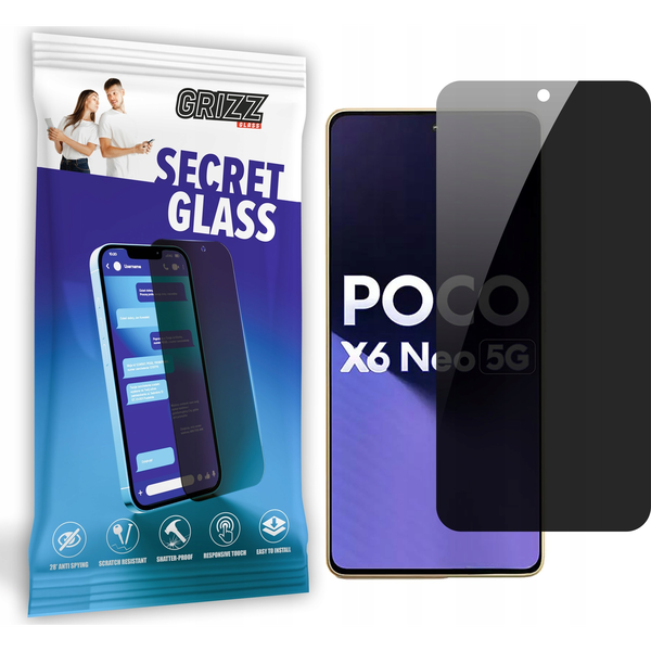  GrizzGlass Szkło prywatyzujące GrizzGlass SecretGlass do Xiaomi Poco X6 Neo