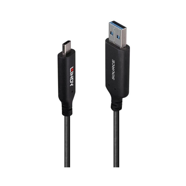 Lindy 43395 USB-kabel USB 3.2 Gen 1 (3.1 Gen 1) 10 m USB A USB C Sort