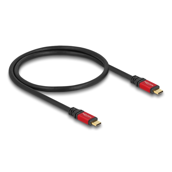 USB kabel 20Gbps USB-C samec-samec PD 3.0 100W 50cm červený Delock 80651