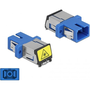 Delock SC optikai szálas csatlakozó Párosító lézervédő zárral / borítással Simplex anya - SC Simplex (86888)