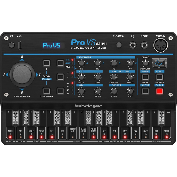 Behringer Pro-VS Mini Polifón Hibrid szintetizátor - Fekete