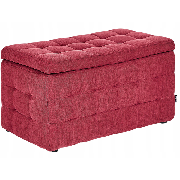 Otomana Con Almacenaje Moderno Acolchado Banco De Dormitorio De Tela Rojo Michigan