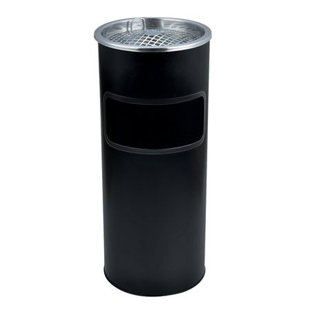OEM 28 literes hamutartóval kombinált kültéri szemetes - Fekete (1605SZE004)