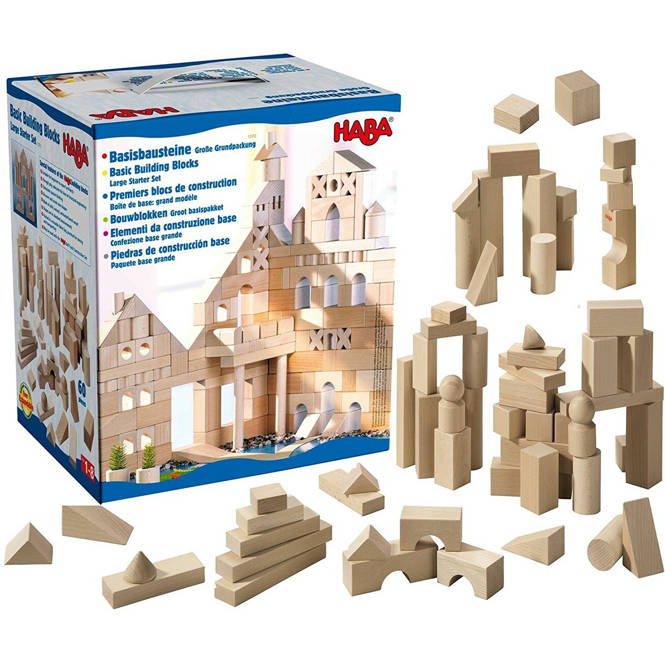 HABA 1070 óriási Fa 60 darabos építőkocka készlet kicsiknek (1070)