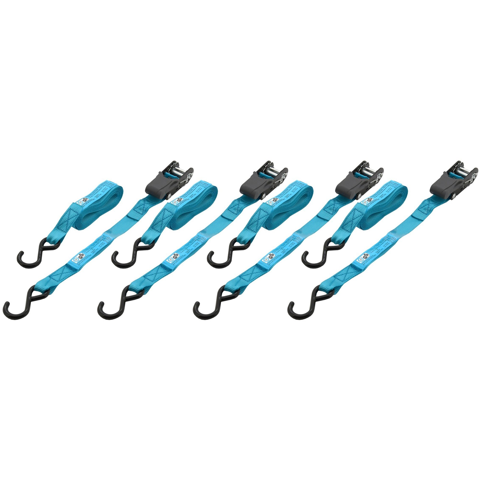 COMPASS Feszítőpánt racsnival és horgokkal 3,5 m 4 db TÜV BLUE WAY (8591686022674)