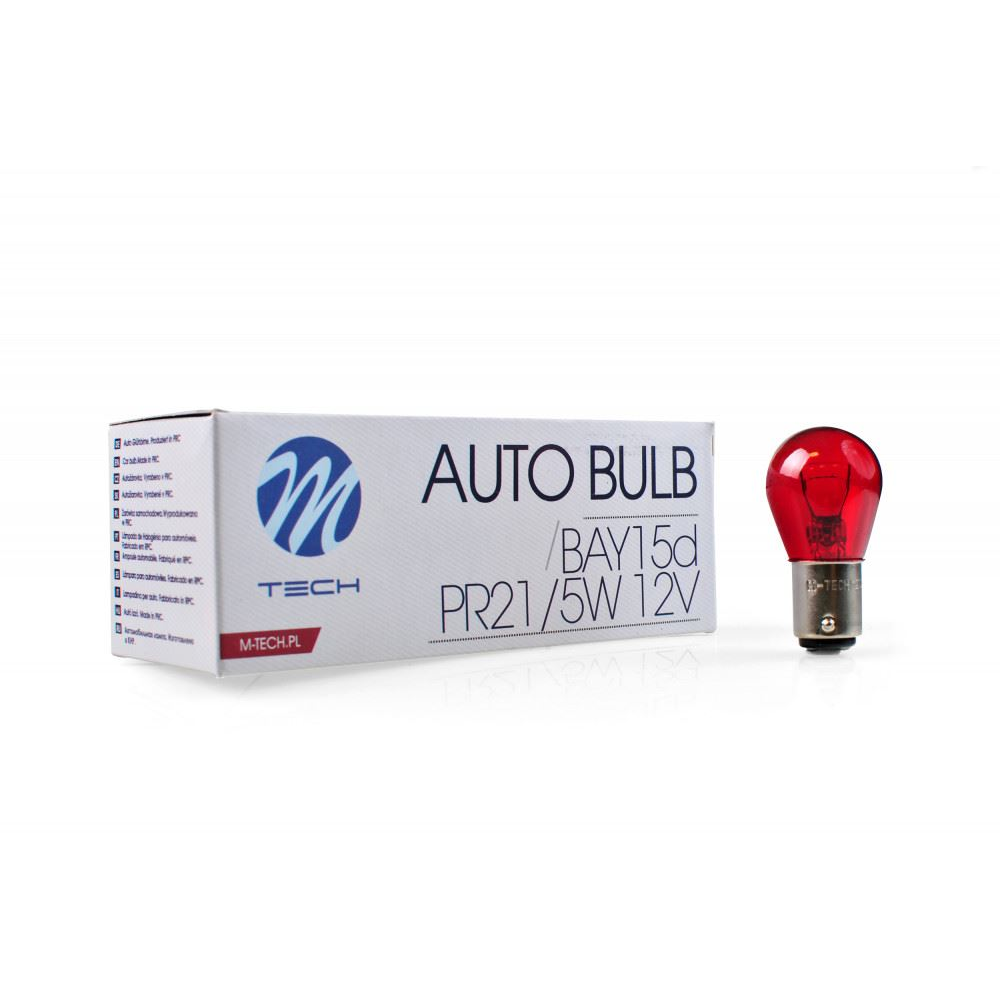 M-Tech BAY15D, P21/5W piros halogén izzó 12V, 1db (72Z16) (72Z16)