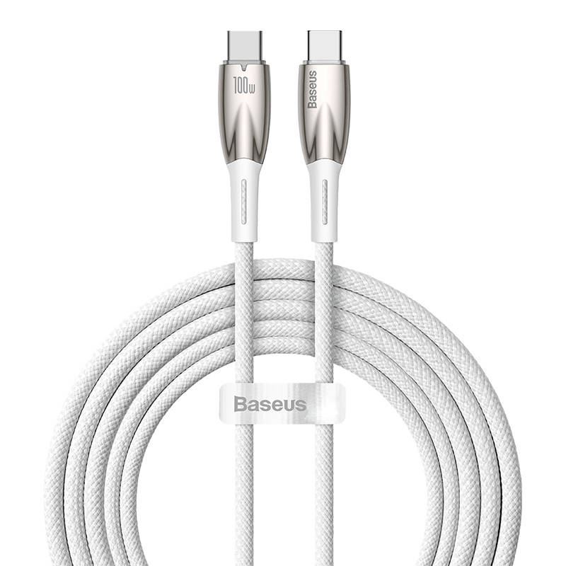 Baseus Glimmer USB-C - USB-C töltőkábel 100W 2m fehér (CADH000802)