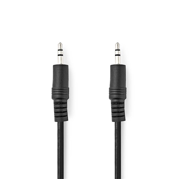 Nedis CAGL22000BK15 sztereó audió kábel, 3,5 mm-es dugó 3,5 mm-es dugó Nikkelezett 1,5 m Kerek Fekete Címke