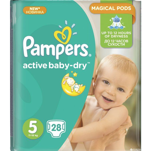Pampers Pieluszki Active Baby 5, 11-18 kg, 28 szt.
