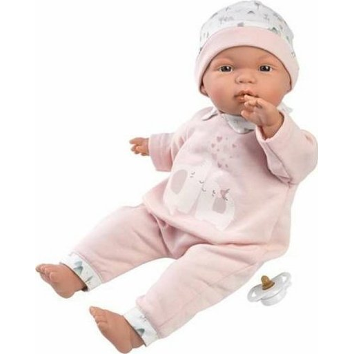 Llorens: Joelle baba elefántos rugdalózóban 38cm (8426265138487)