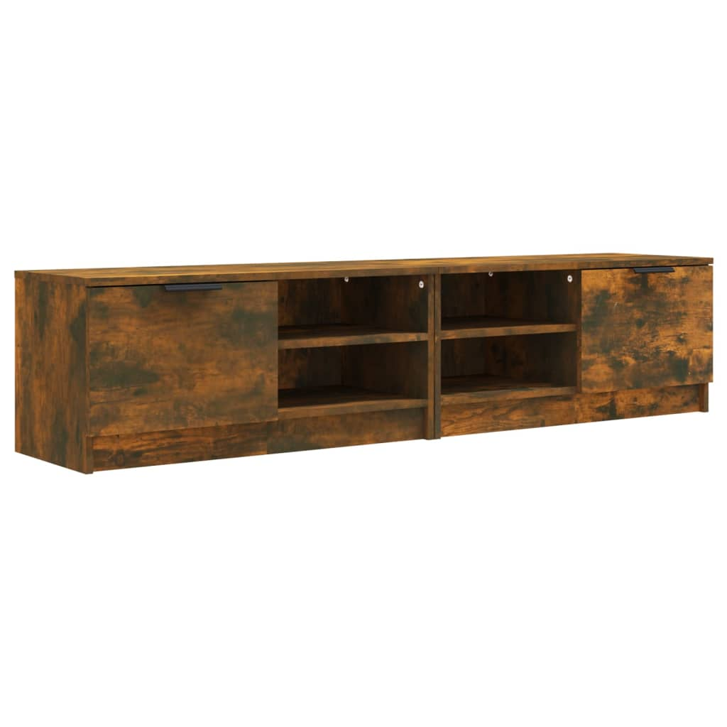2 db füstös tölgy színű szerelt fa TV-szekrény 80x35x36,5 cm (817118)