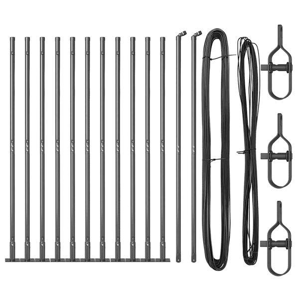 Kerítés oszlopok szett 13 pcs Szürke Ø32mm 160 cm Beton
