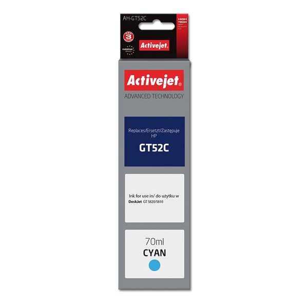 ActiveJet (HP GT52C M0H54AE) Tintapatron Cián