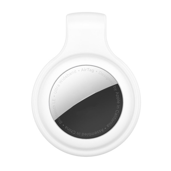 Szilikon tok (övre csiptethető) FEHÉR Apple AirTag [Apple iPhone 12 mini] (5996591096445)