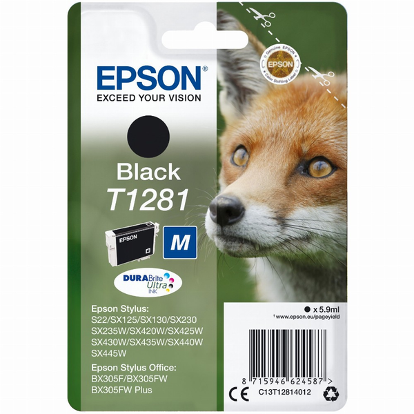 Epson Fox T1281 blækpatron 1 stk Original Sort