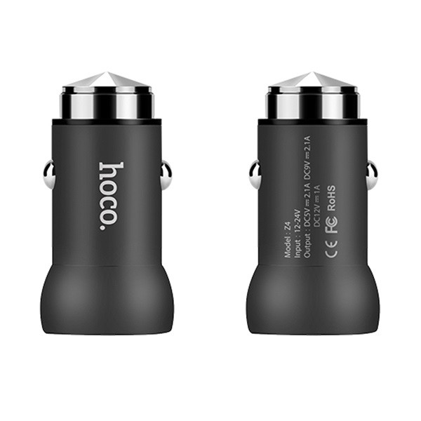 Зарядно устройство за кола HOCO, Z4, USB гнездо, 5V / 3400mA, QC2.0, Fast charging support, Черен
