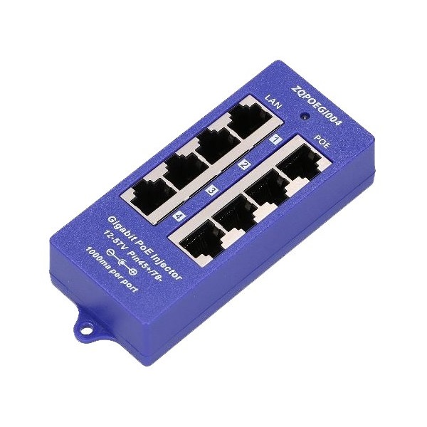 MaxLink 4Port Gigabit 12V~57V DC PoE Injector (POE-BOX4-G)