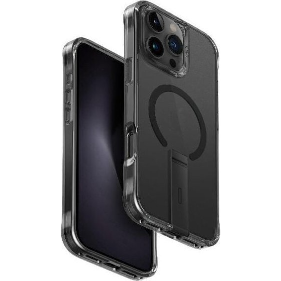 Uniq Eleva Apple iPhone 16 Pro Max Magsafe szilikon tok tartó résszel, karbon fekete (UNIQ1353)