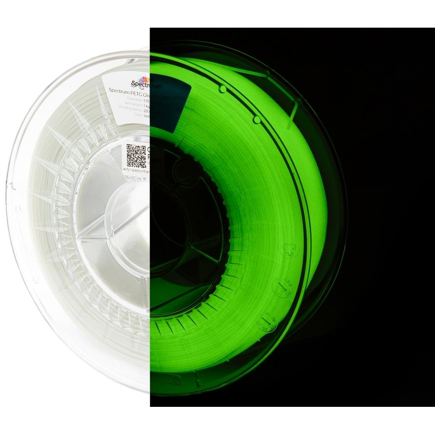 Spectrum 3D nyomtatószál, PLA Glow In The Dark, 1,75 mm, Yellow-Green, 1 kg (80072)