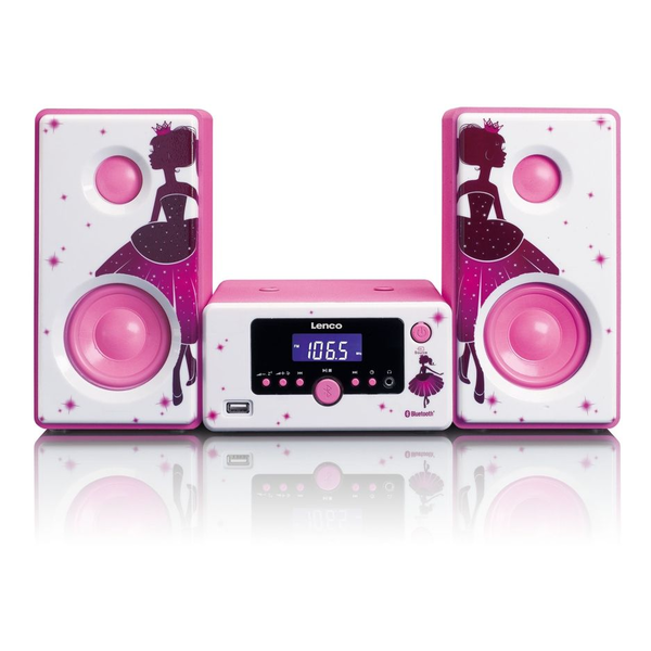 Lenco MC-020 Princess Bluetooth Mikro HiFi torony - Pink