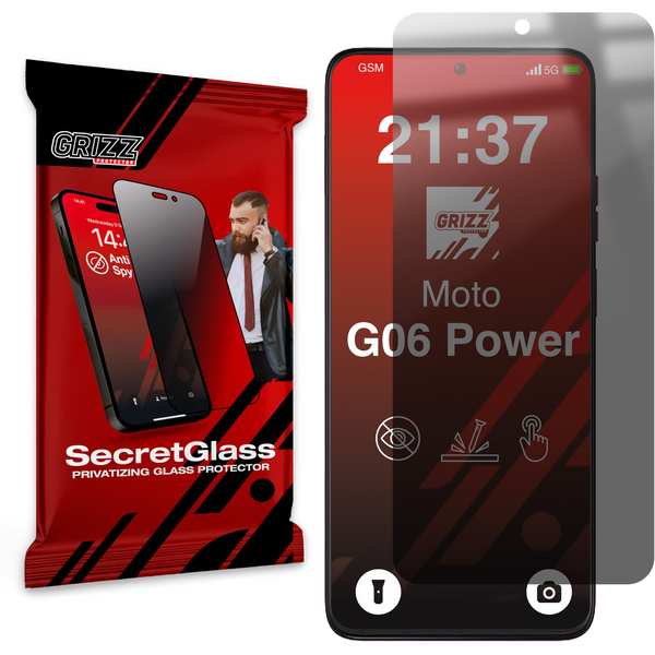 Matowe szkło prywatyzujące GrizzGlass SecretGlass do Motorola Moto G06 Power