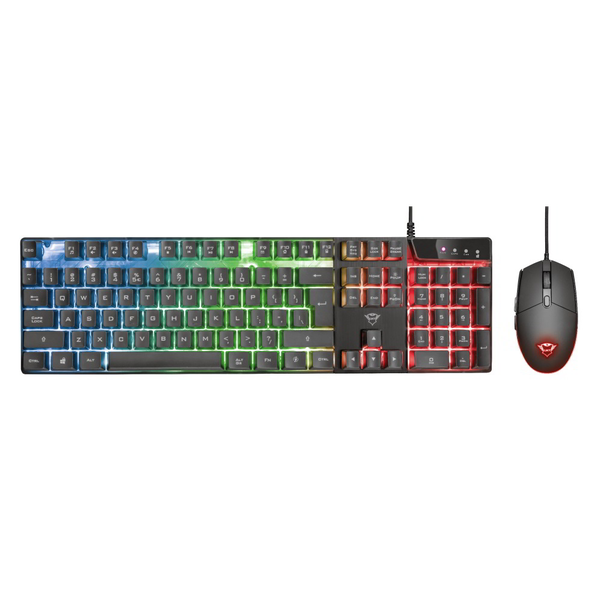 Trust GXT 838 Azor tastatur Mus inkluderet Spil USB Sort