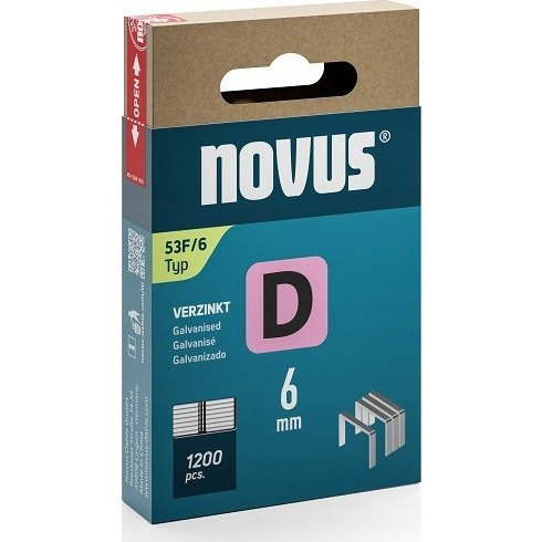 Novus Tools 042-0788 Laposhuzal kapcsok 53F típus 1200 db Méret (H x Sz) 6 mm x 11.3 mm (NV042-0788)