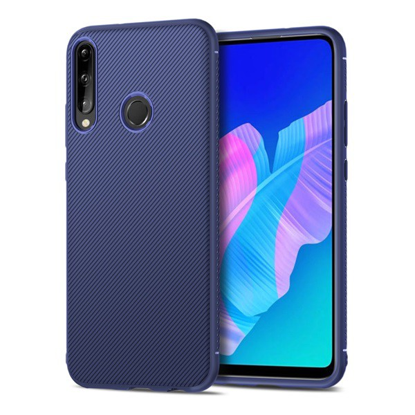 Szilikon telefonvédő (közepesen ütésálló, csíkos minta) SÖTÉTKÉK [Huawei P40 Lite E / Y7p] (5996457965052)