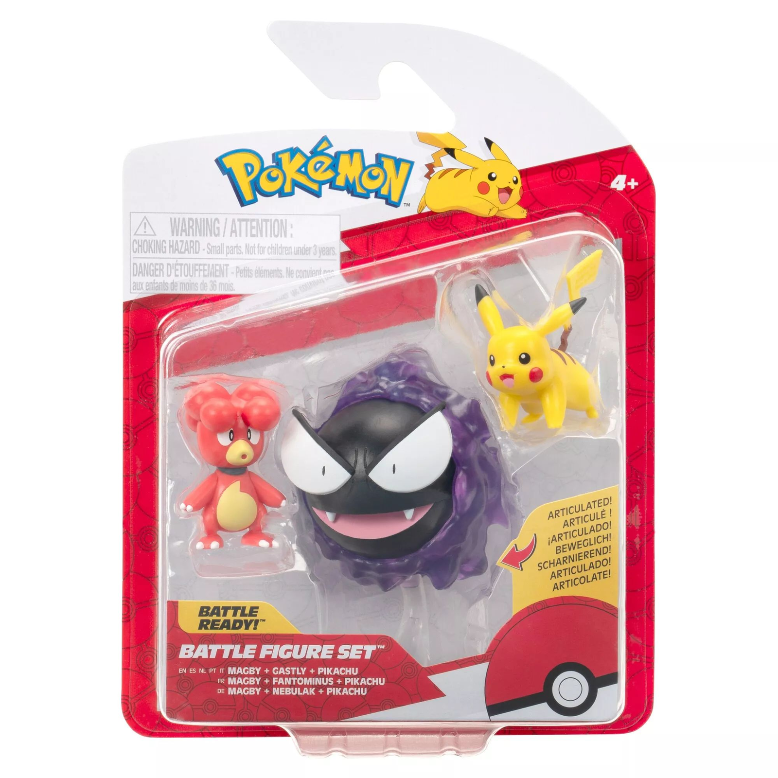 Pokémon 3 db-os gyűjthető figura csomag - Magby/Pikachu/Gastly (PKW4082)