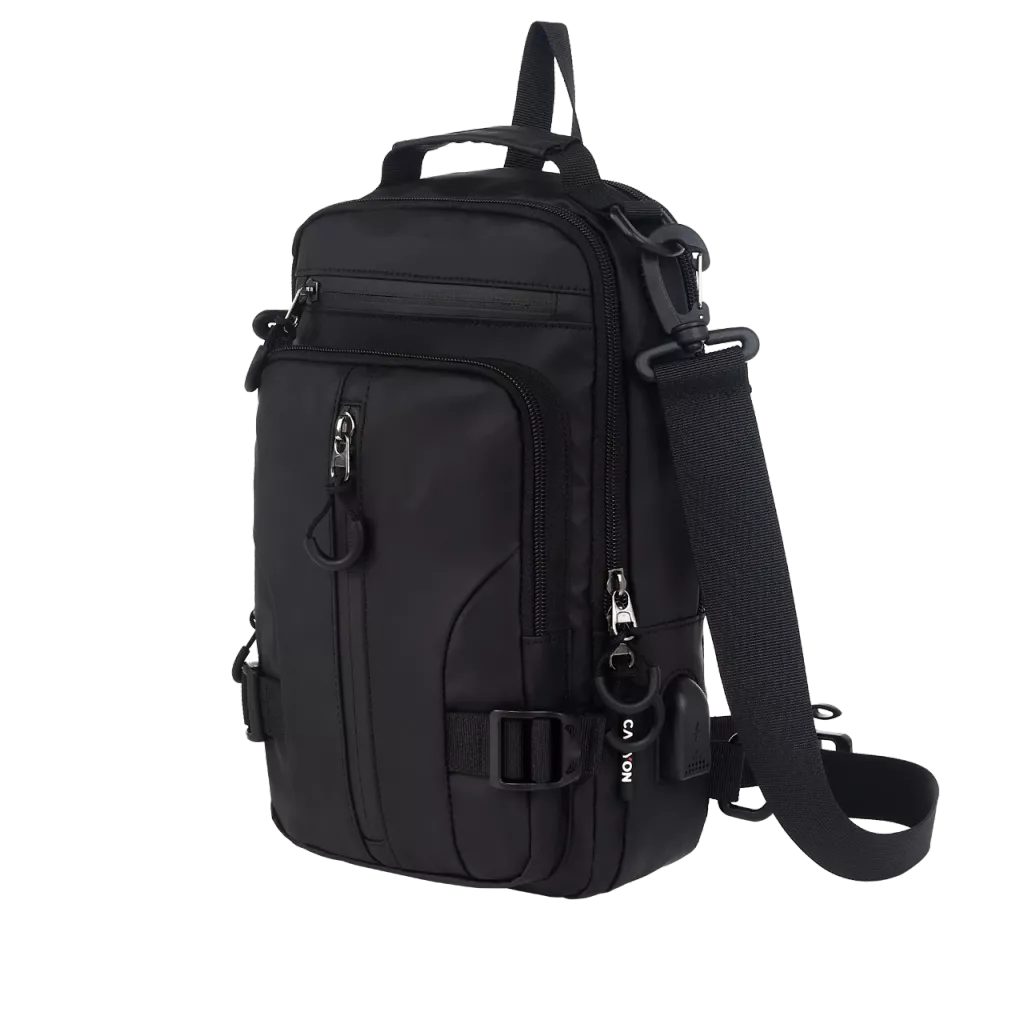 CANYON CB-1, fanny pack 290MM x160MM x90MMBlackExterior materials: 100% PolyesterInner materials:100% Polyester (CNS-CBD1B1)