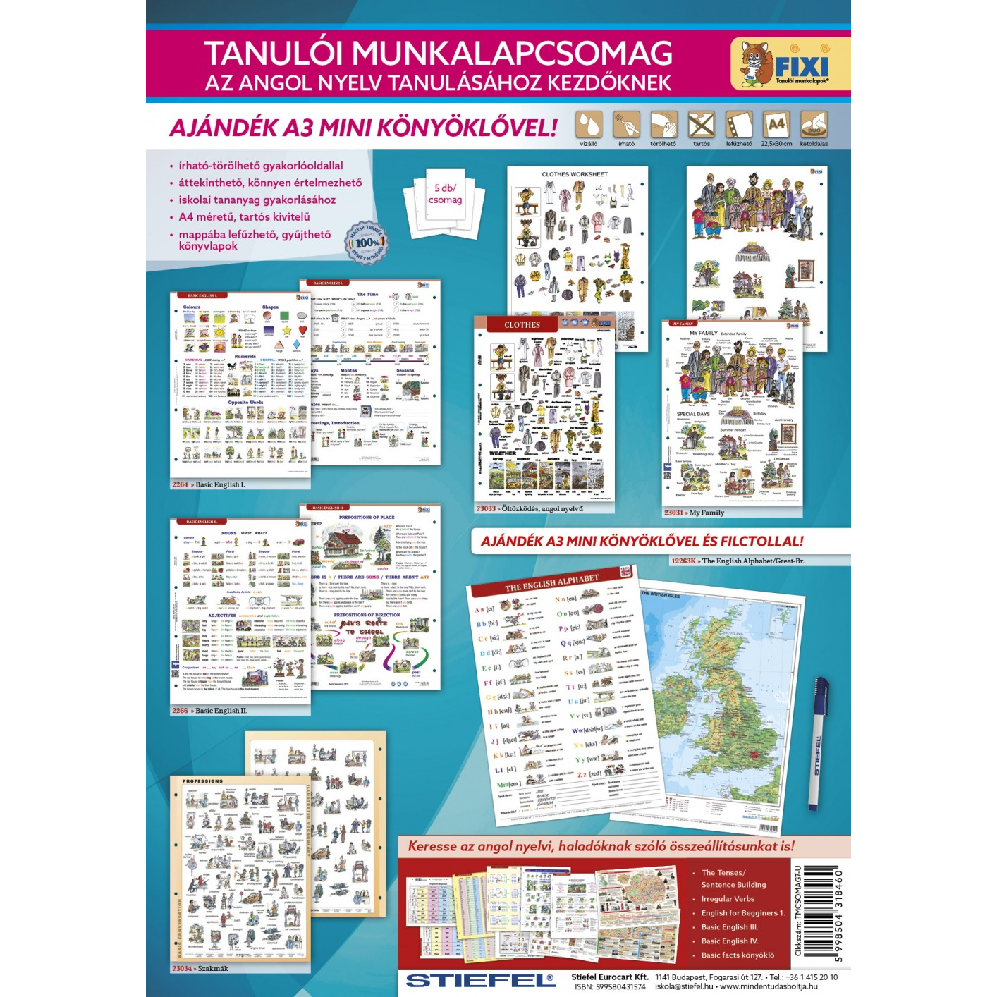 Stiefel Angol nyelvtanulás A3 Tanulói munkalap csomag (5db) (TMCSOMAG7-U)