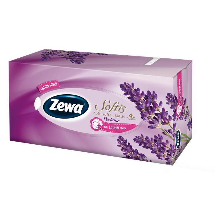 Zewa Softis levendula 4 rétegű Kozmetikai Kendő (80 db/csomag) (28422)