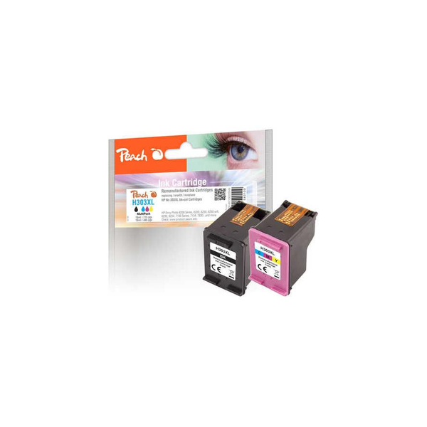 Peach PI300-897 blækpatron 2 stk Kompatibel Højt (XL) udbytte Sort, Blå, Magenta, Gul