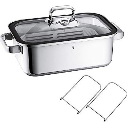 WMF 1741026040 pecsenyesütő tál 3,5 L Üveg, Szilikon, Rozsdamentes acél