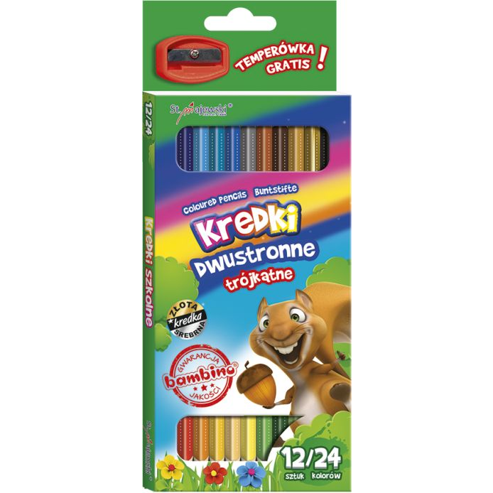 Unipap Bambino: Kétvégu színesceruza készlet hegyezovel 12db (004940) (324311)