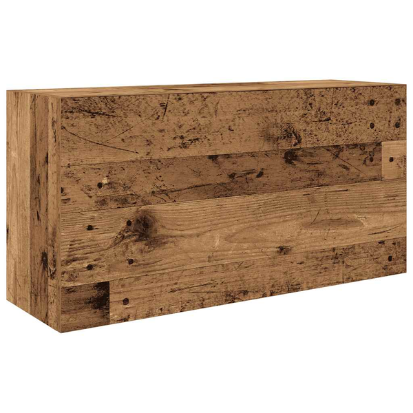 antik fa színű szerelt fa fali fürdőszobaszekrény 80x25x40 cm