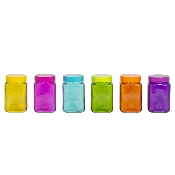 IRIS Colours Mix négyszögletes üveg fűszertartó 1.500ml,sárga,türkiz,lila,rózsaszín,narancs, zöld színben 147019-000 (147019-000)