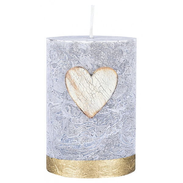 Świeca słupek DONAU HOME Golden Heart, 70x100mm, grafitowy