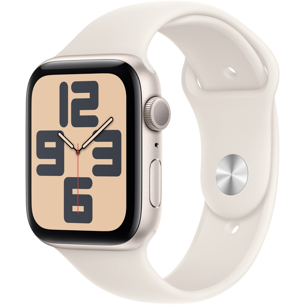 Смарт часовник Apple Watch SE2 v3 GPS, 44 мм, Starlight Alu, каишка Starlight Sport, S/M